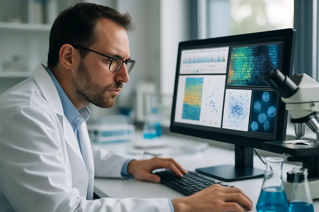Research Funding Shift shown through scientists reviewing grant data in a modern policy office